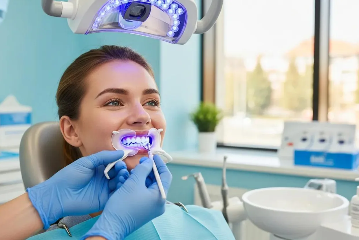 An in-office whitening treatment.